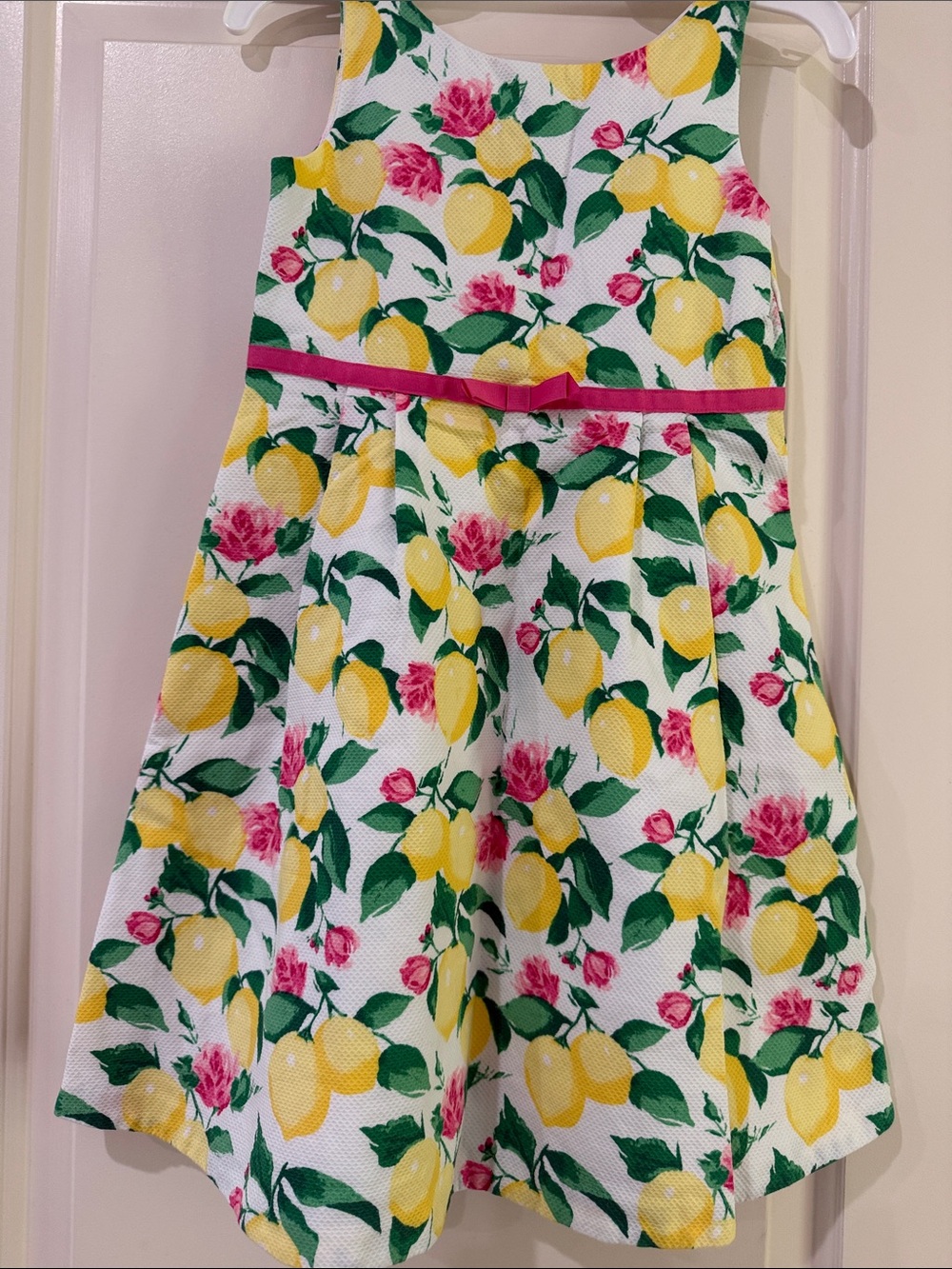 Janie and Jack Girls Lemon & Rose Print Sleeveless Dress